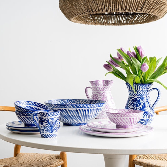 Large bowl with hand painted designs