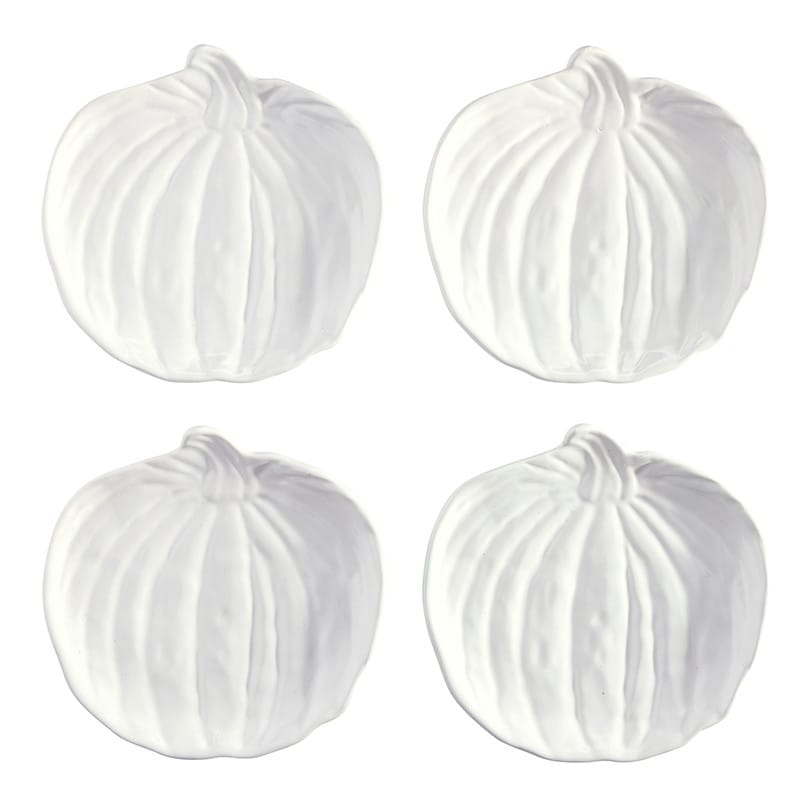 Ceramic Pumpkin Appetizer Plate 6" - Set of Four