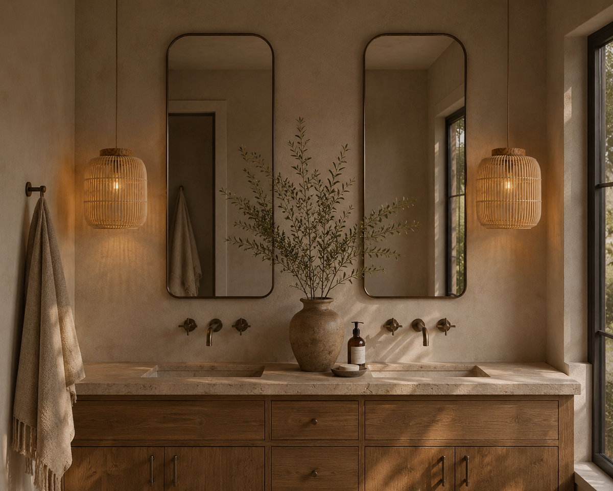 Handwoven Rattan & Wood Nuella Pendant Light