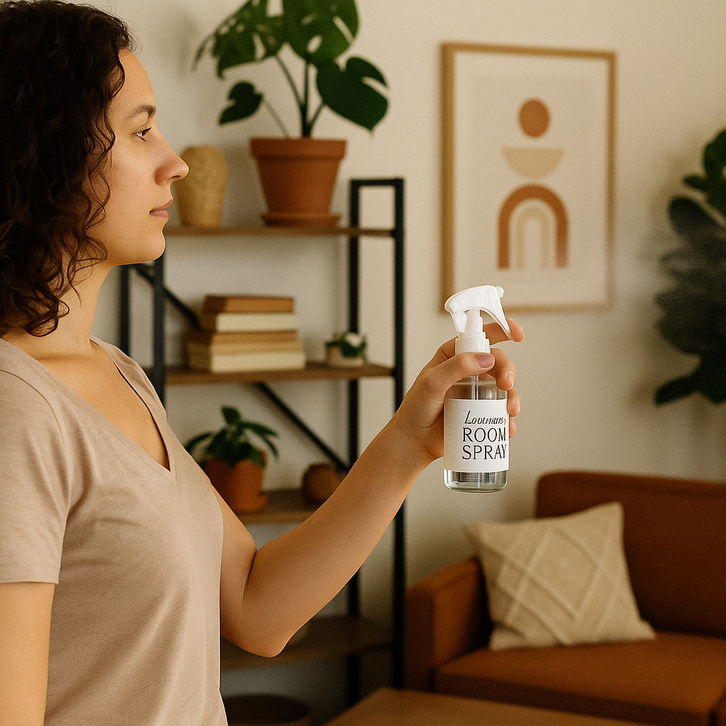 Brume d'ambiance et textile fruitée et juteuse – Spray à gâchette | Fraise, pêche et mangue