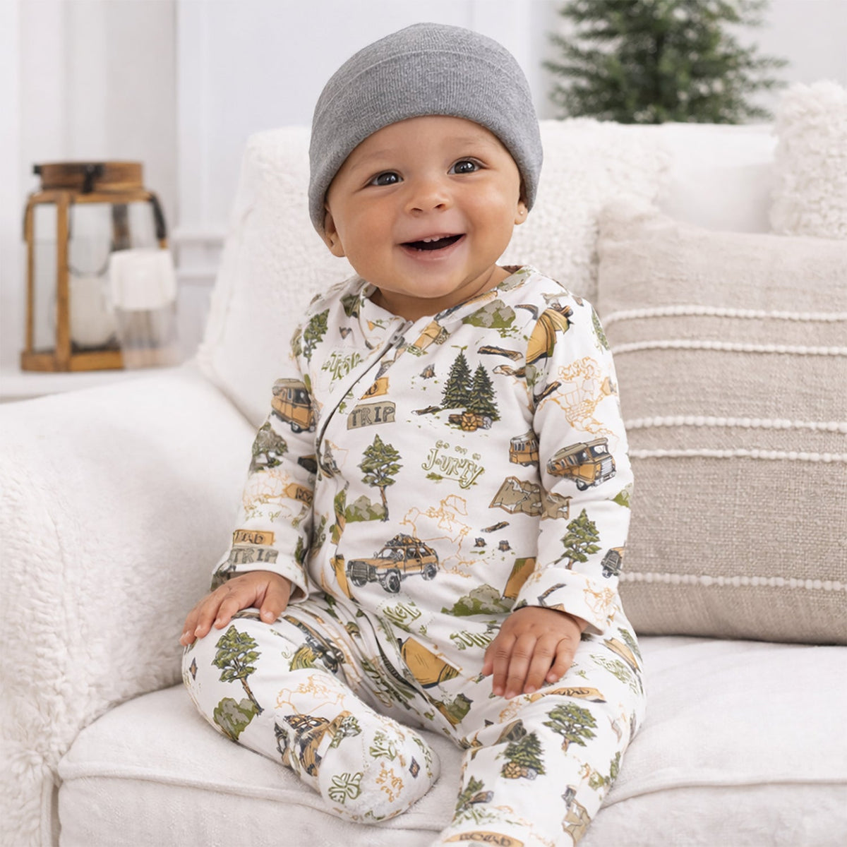 Grenouillère convertible à fermeture éclair en bambou Trailblazer pour bébés garçons