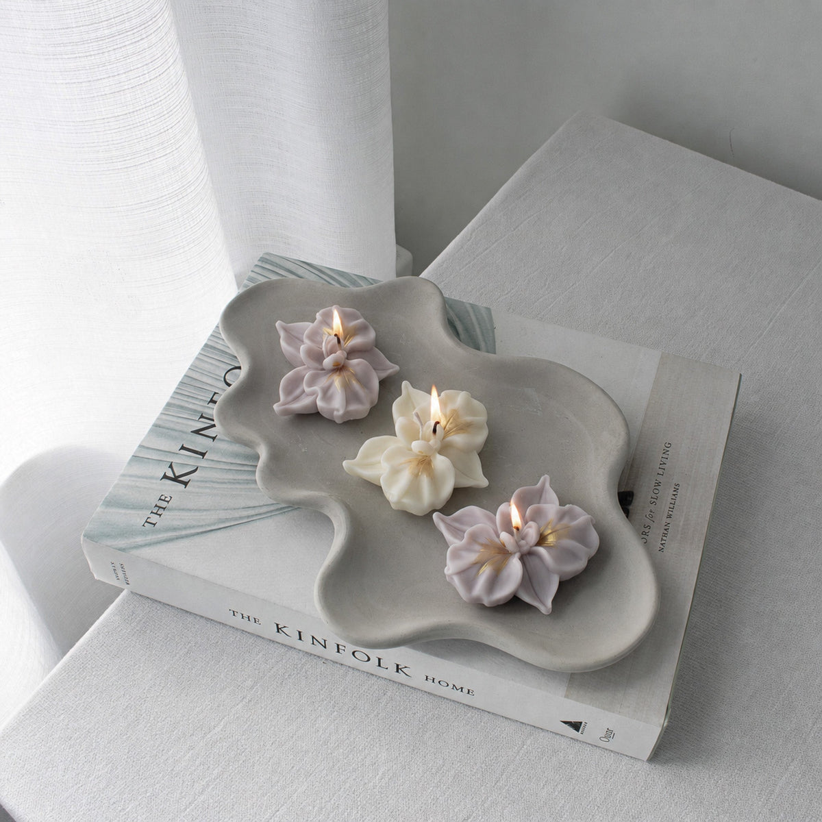 Mini-bougies en forme d'orchidée | Bougies florales pour cadeaux d'invités