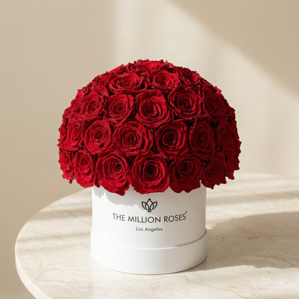 Scatola Superdome Bianca Classica | Rose Rosse