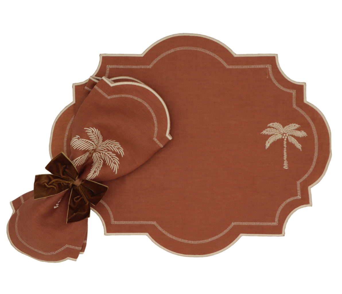 Sets de table en lin Cocoa Oasis – Lot de 4