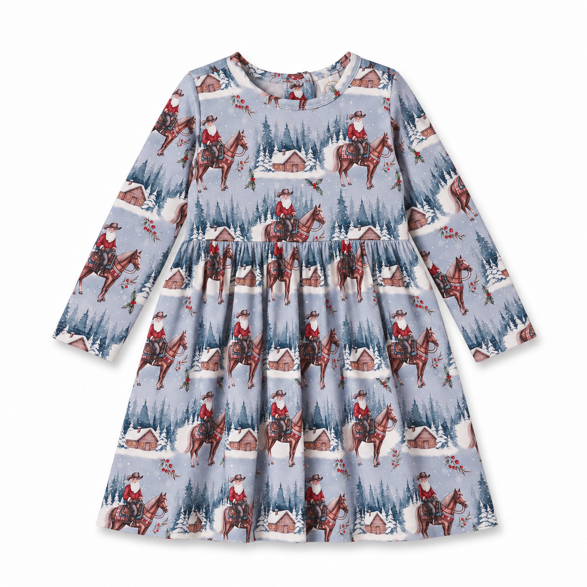 Cowgirl Christmas Girls Dress – Soft Bamboo Holiday Style