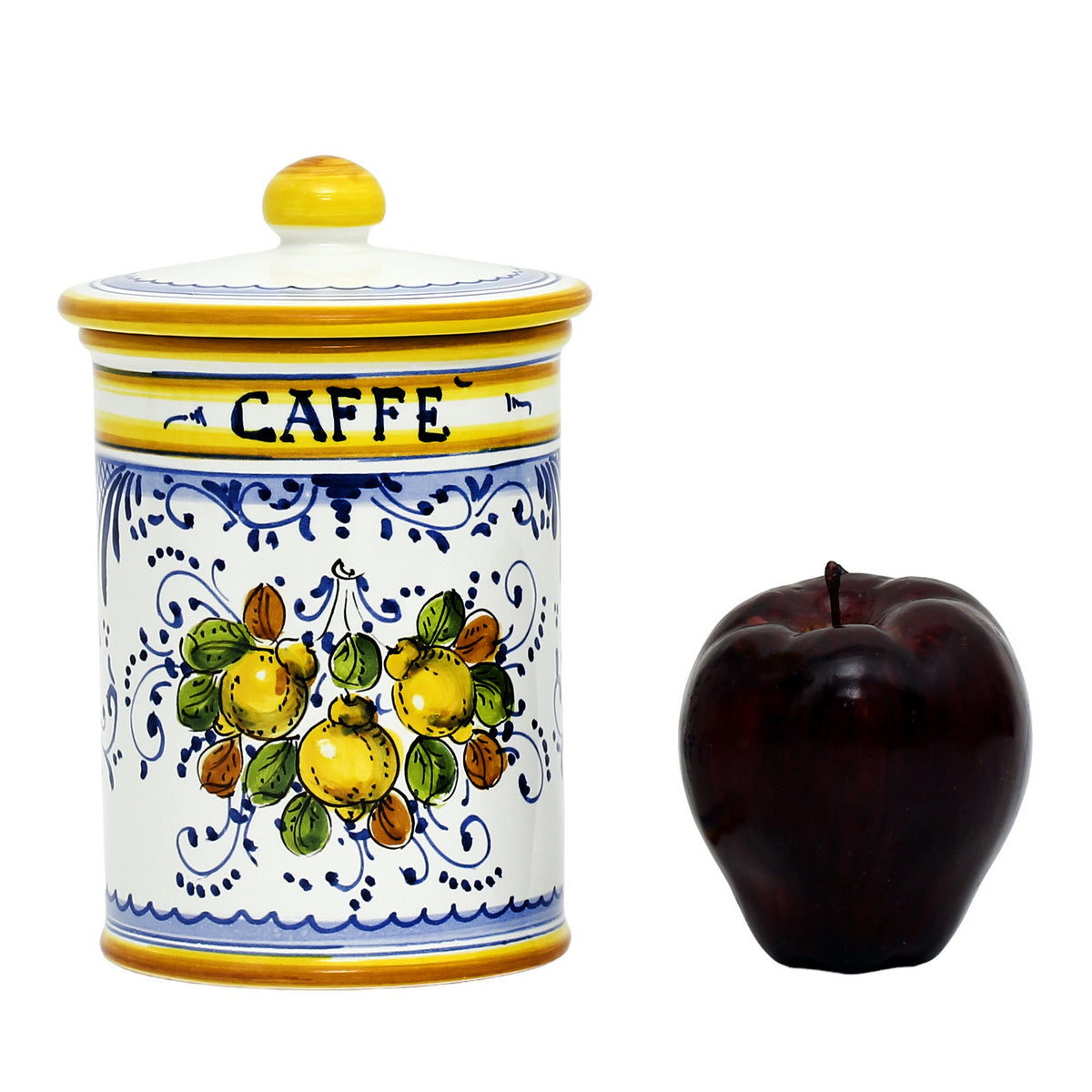 LIMONCINI: Barattolo toscano 'CAFFÈ' con decoro a limoni