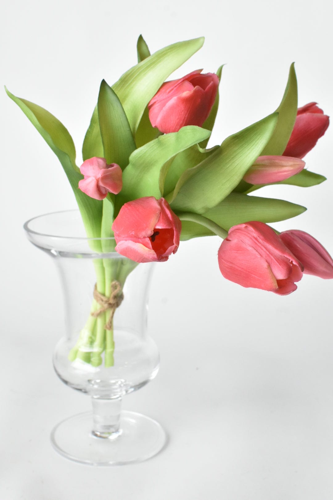 Mazzo di steli di tulipani rosa scuro "Faux Real Touch" da 11,75"