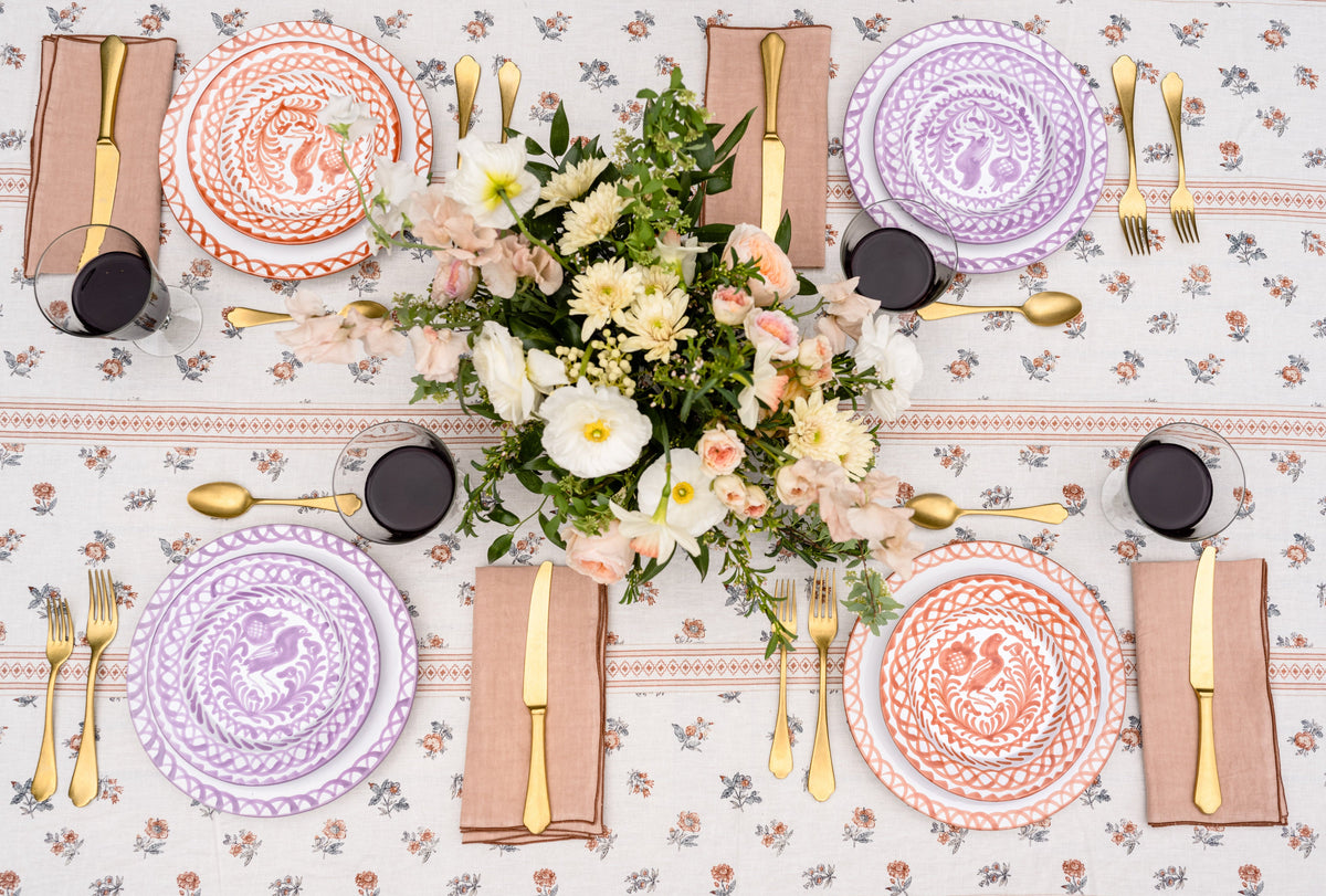 Salad plate with hand painted designs