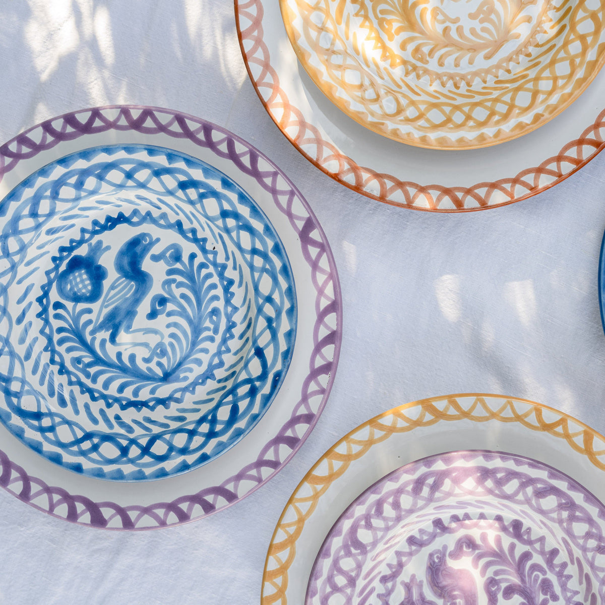 Salad plate with hand painted designs