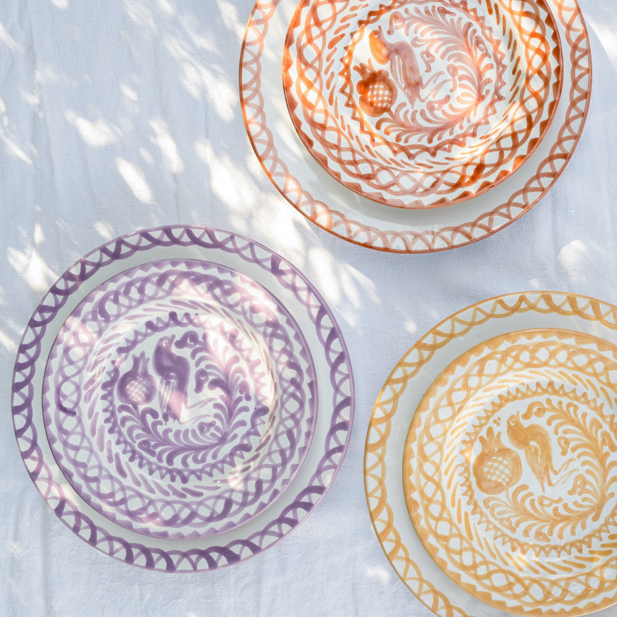 Salad plate with hand painted designs
