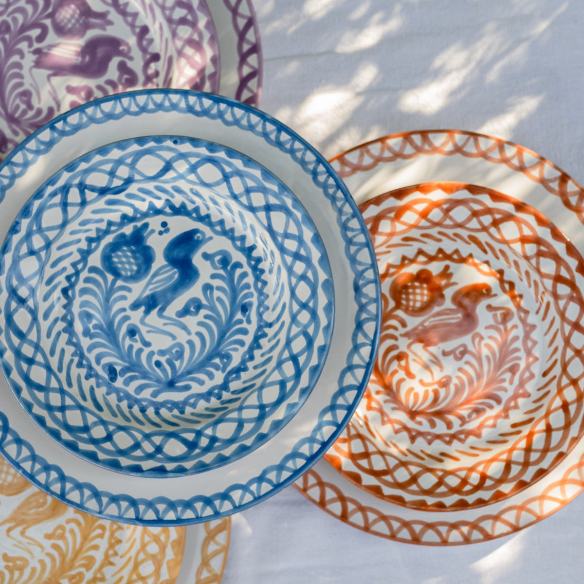 Salad plate with hand painted designs