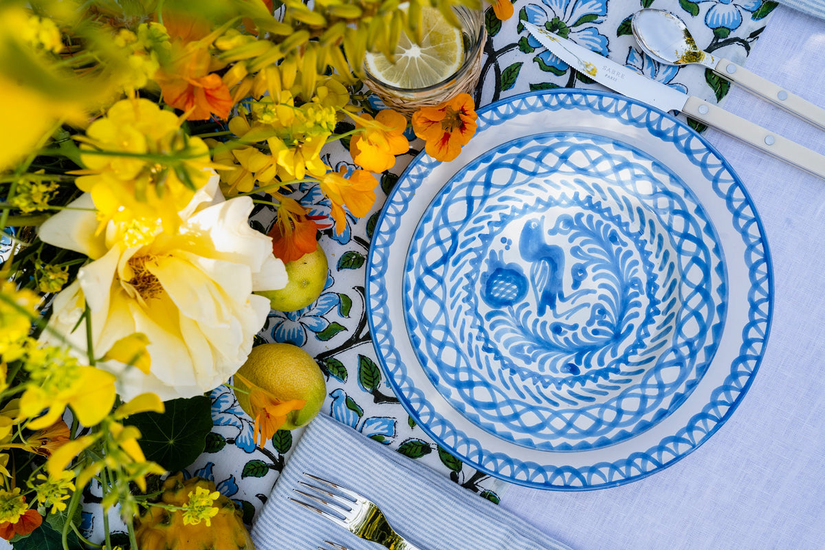 Salad plate with hand painted designs