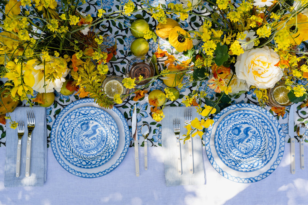 Salad plate with hand painted designs