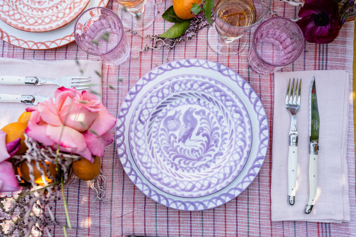 Salad plate with hand painted designs