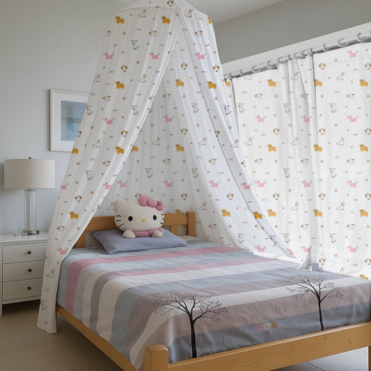 Dog Paw Woof Printed Canopy
