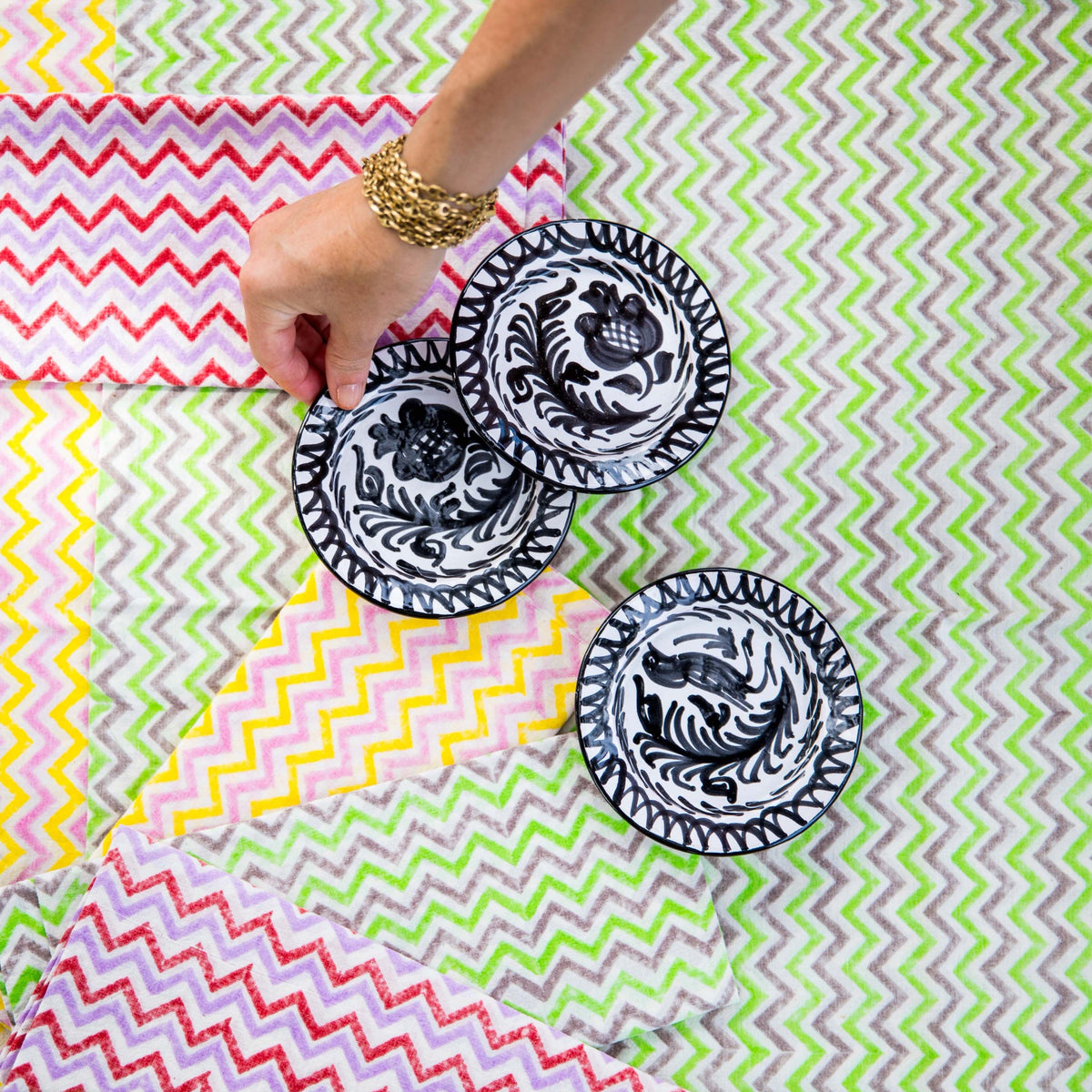 MINI plate with hand painted designs