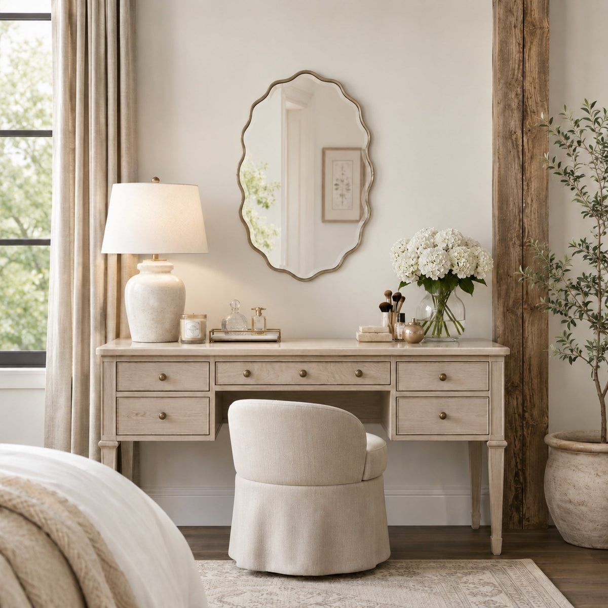 Odette Scalloped Wall Mirror 29.5 in