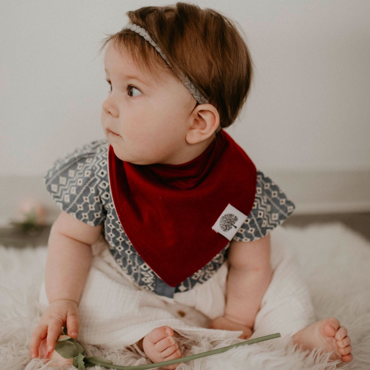 Ensemble de 8 bavoirs bandana rose