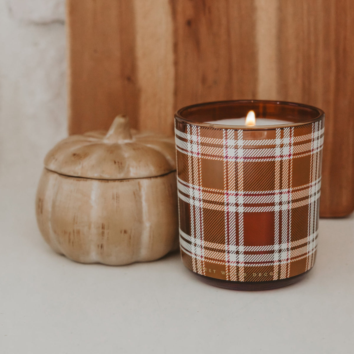 Candela di soia al profumo di zucca speziata - Vaso in ceramica a forma di zucca - 225 g