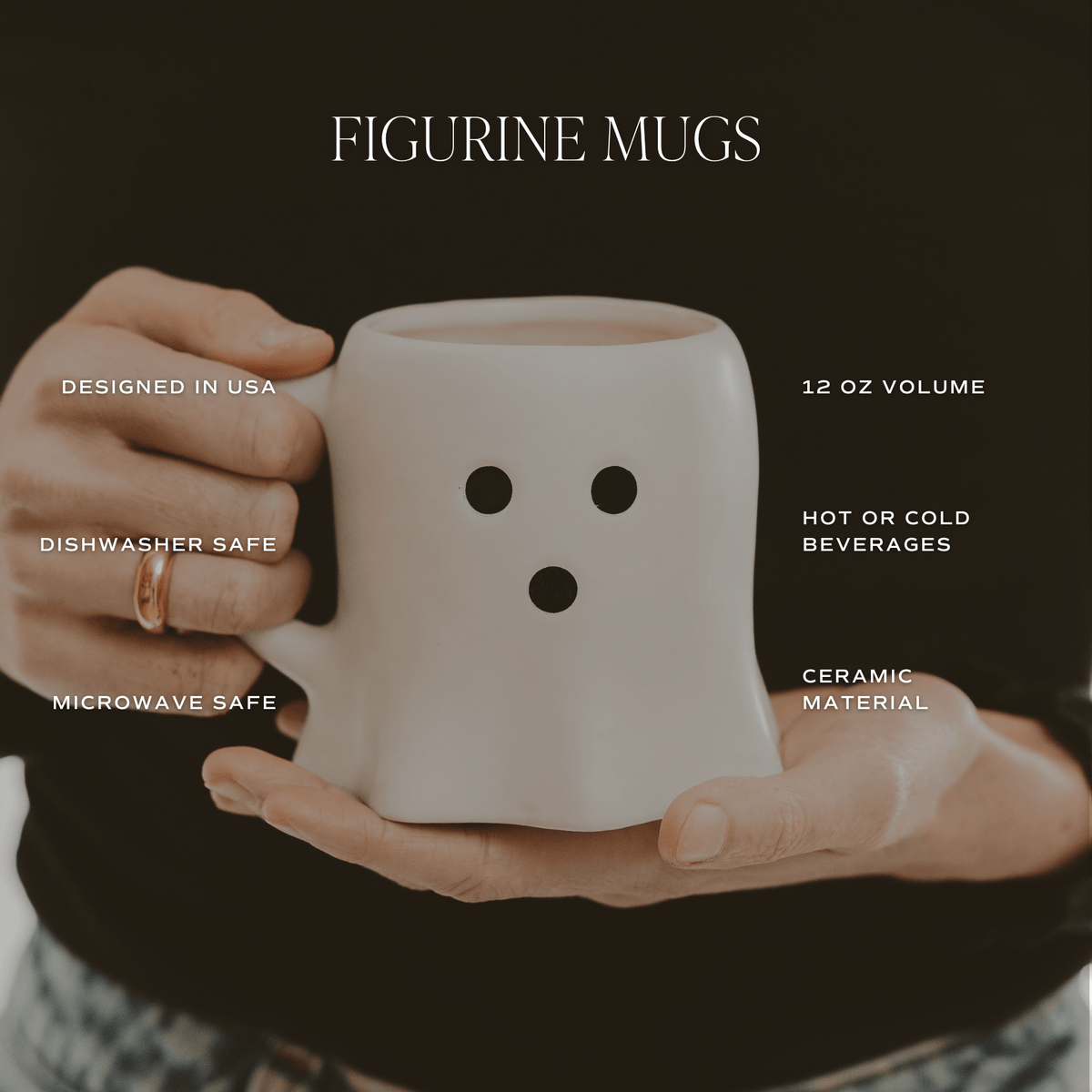 Mug à café figuratif Black Ghost 355 ml