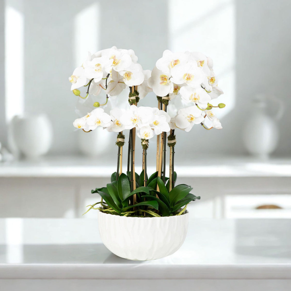 Composition d'orchidées artificielles - 61 cm