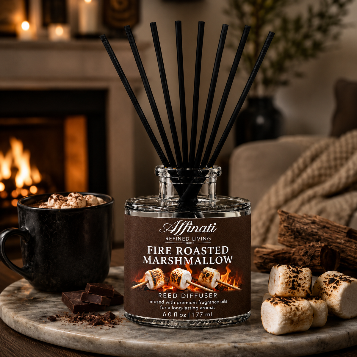 Diffusore a bastoncini profumato marshmallow abbrustolito