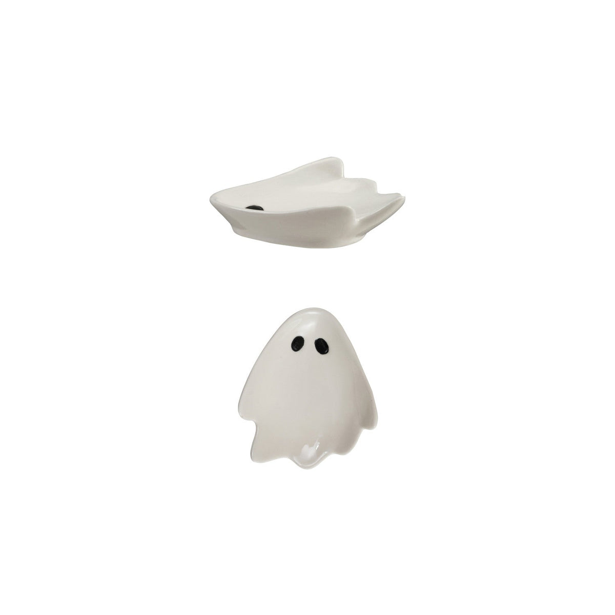 White Stoneware Ghost Shaped Dish