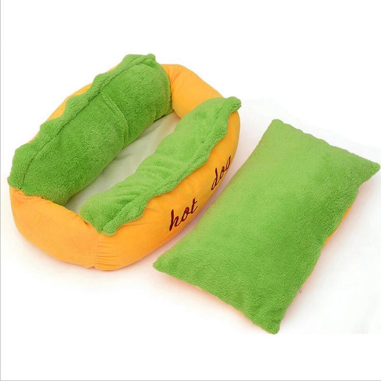 Lit pour animaux en forme de hot-dog