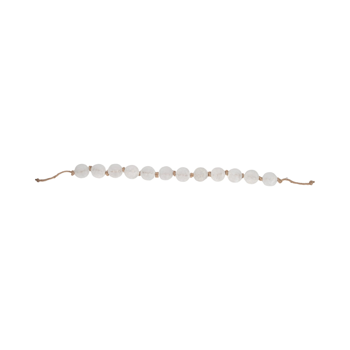 Frosted Glass Bead Garland Jute Cord Accent 3 in