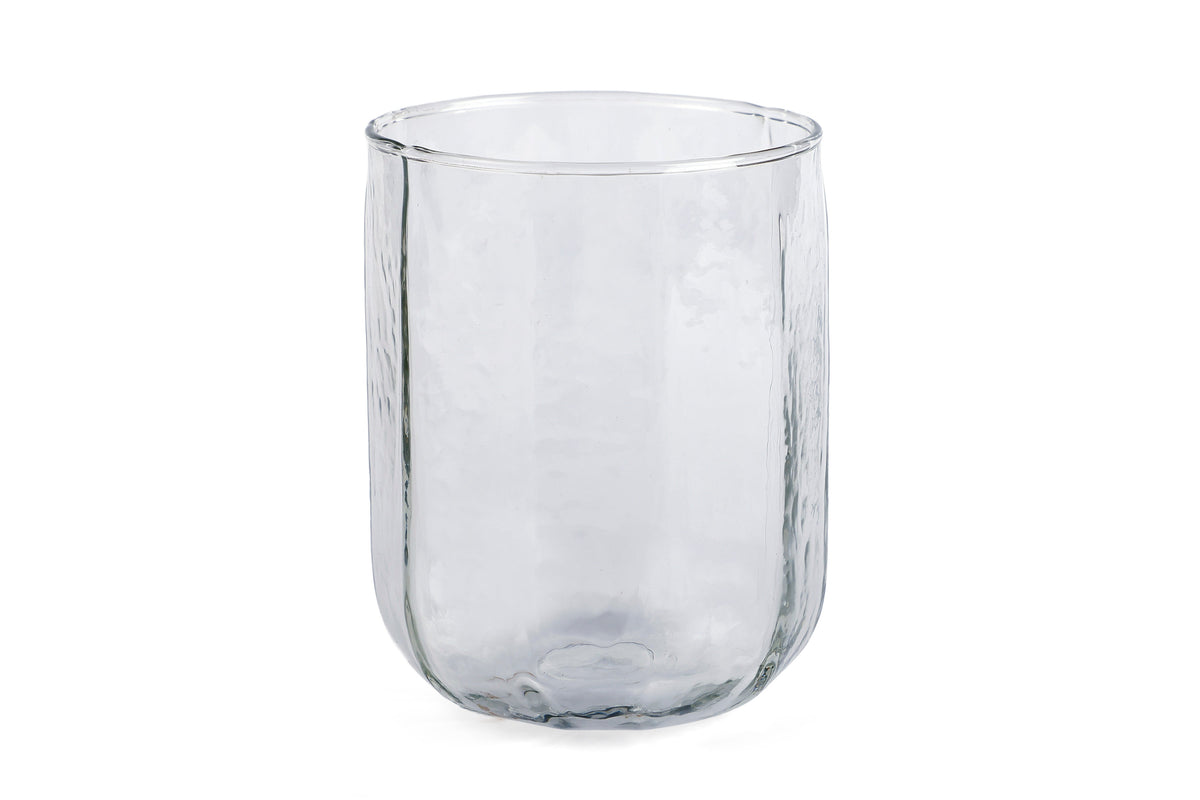 Natural Hammered Water Glass | Handcrafted Glass | 3 in (Set of 2)