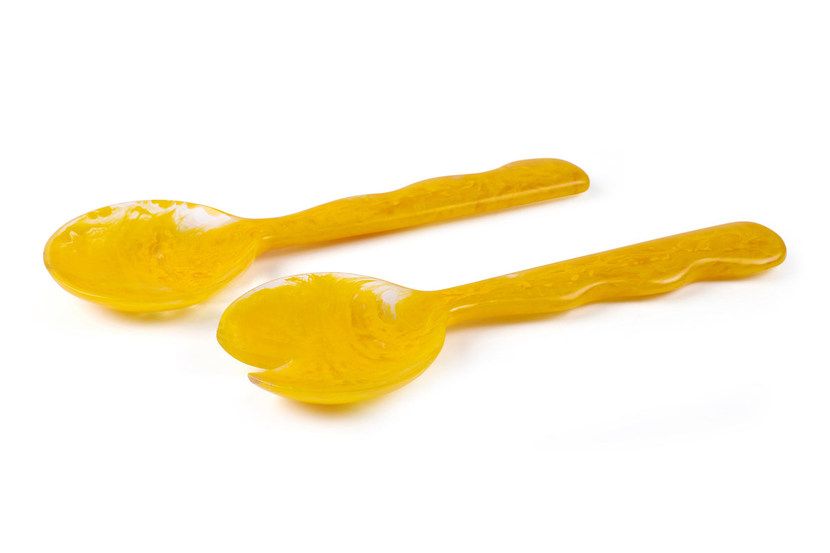 Mustard Salad Server | Hand-Poured Resin | 12.40 x 3.93 in