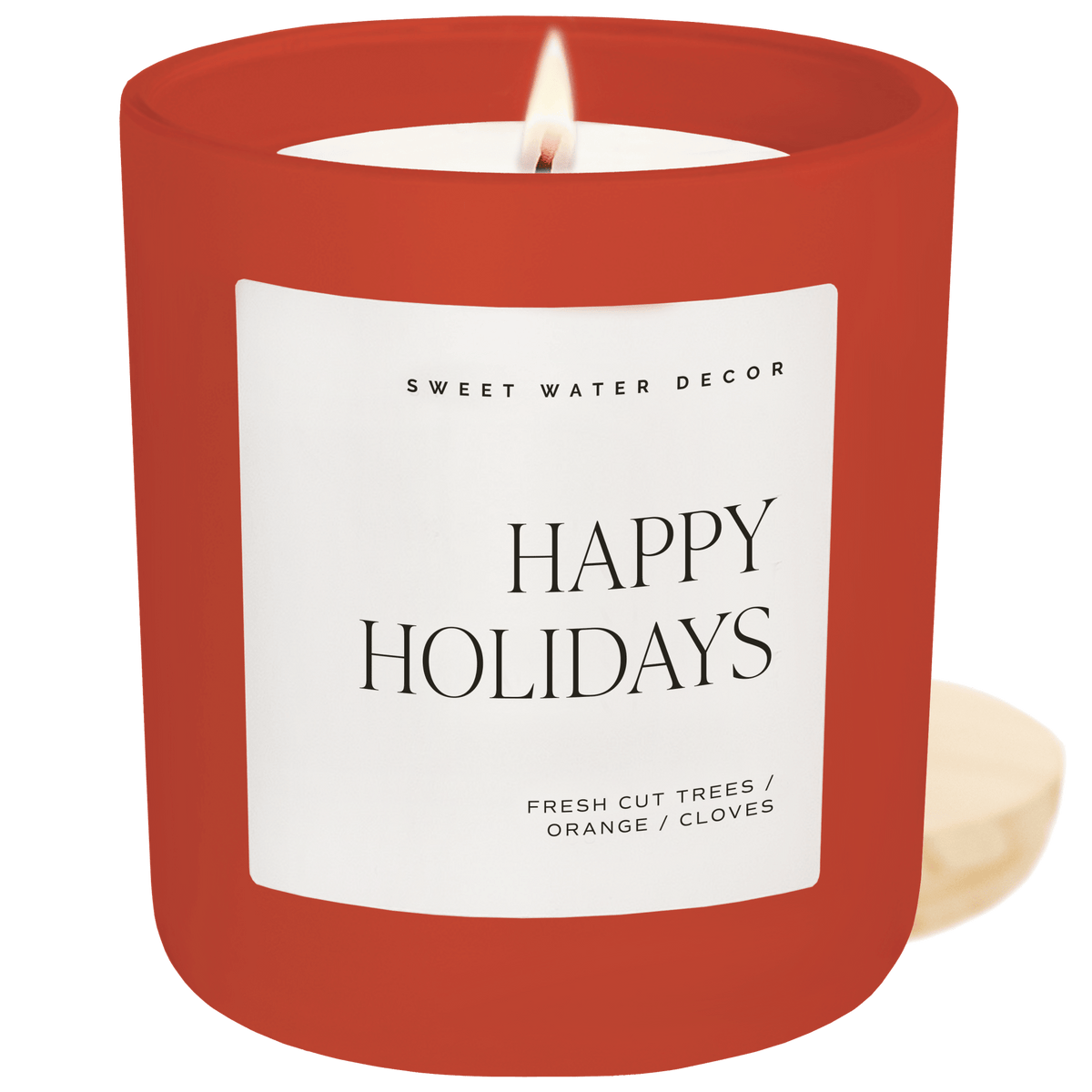 Candela di soia Happy Holidays - Barattolo rosso opaco - 15 oz (Natale)