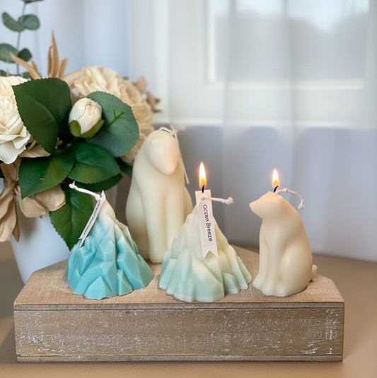 Iceberg Sculpture Candle | Blue Ice & Clear Ice