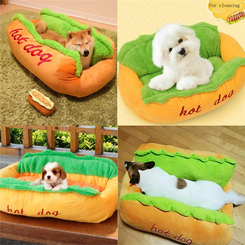 Lit pour animaux en forme de hot-dog