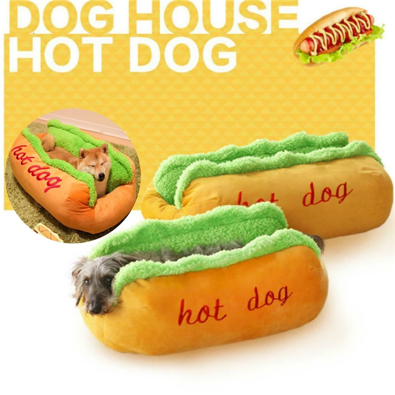 Lit pour animaux en forme de hot-dog