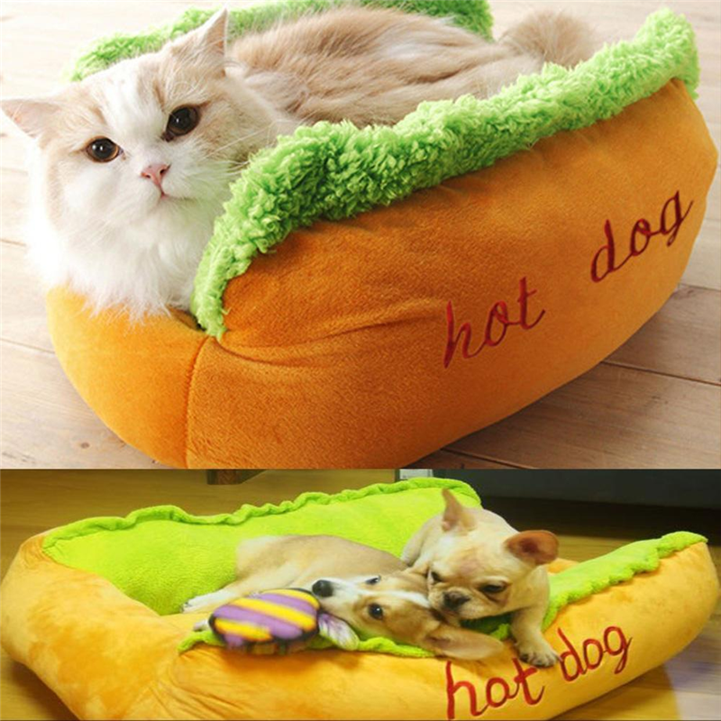 Lit pour animaux en forme de hot-dog