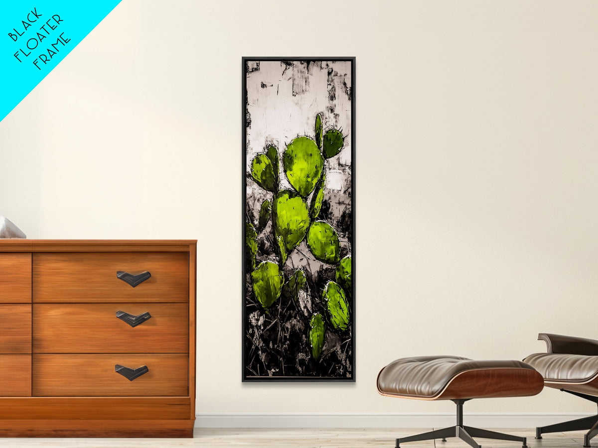 Impression sur toile effet vieilli art cactus décoration murale sud-ouest peinture paysage désertique décoration chambre d'amis décor chaleureux