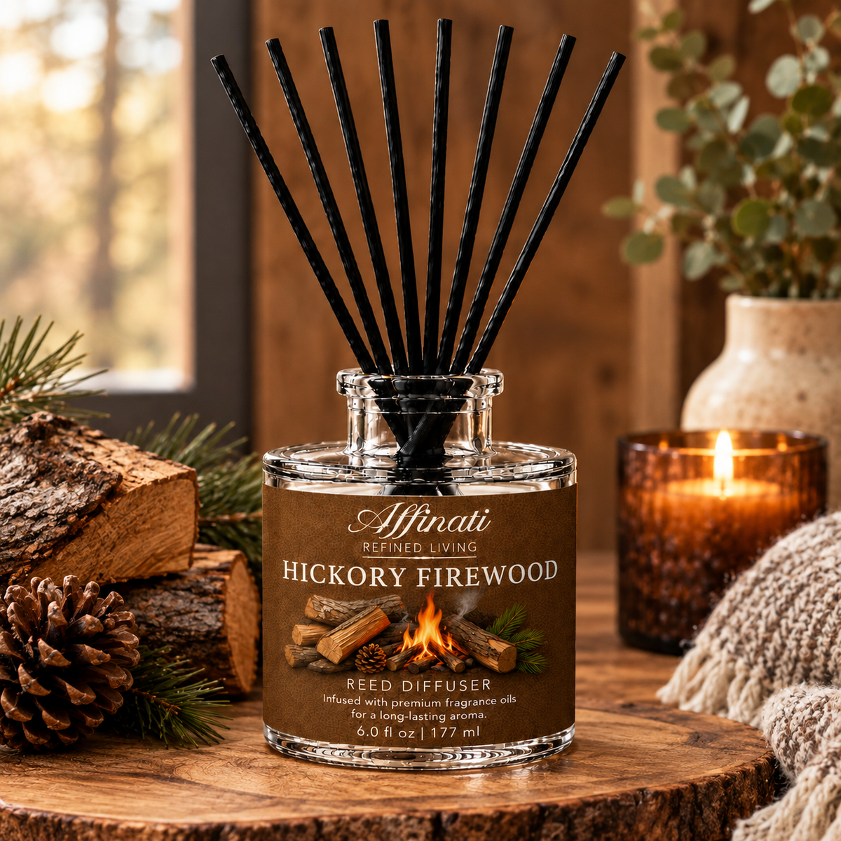 Diffusore a bastoncini profumo Legna di Hickory