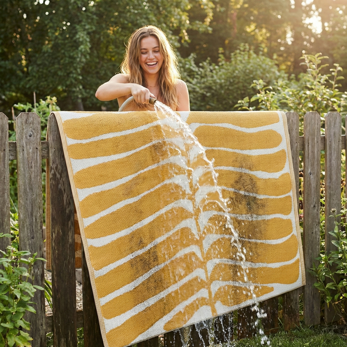 Hilo - Honey Floral Outdoor Rug for Patio