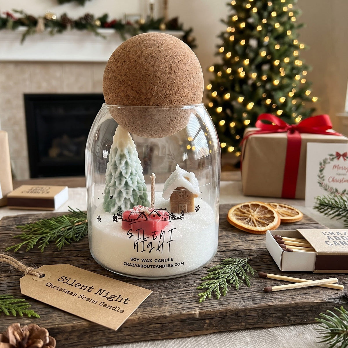 Silent Night Christmas Terrarium Candle