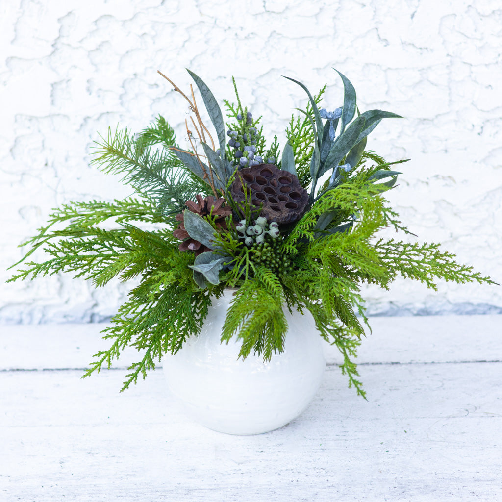 Faux Real Evergreen Holiday Petite Bouquet