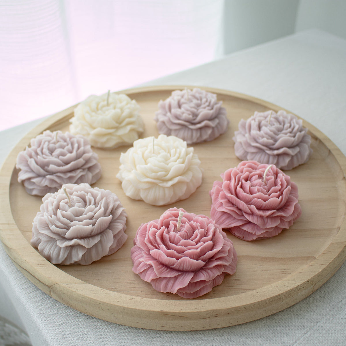 Bougies Pivoine, Bougies Décoratives Fleurs