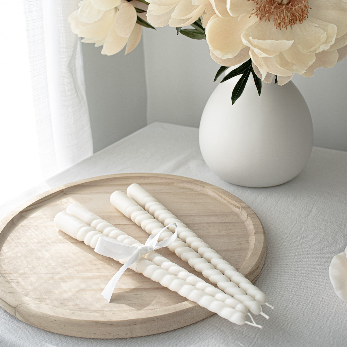 Bougies torsadées, bougies effilées élégantes