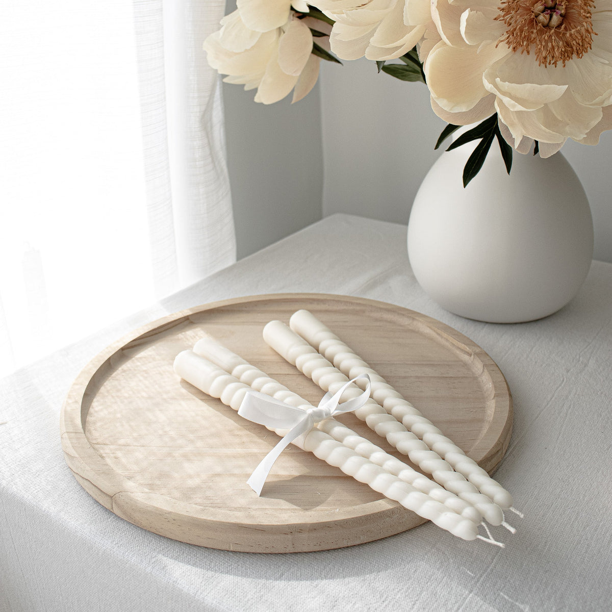 Bougies torsadées, bougies effilées élégantes