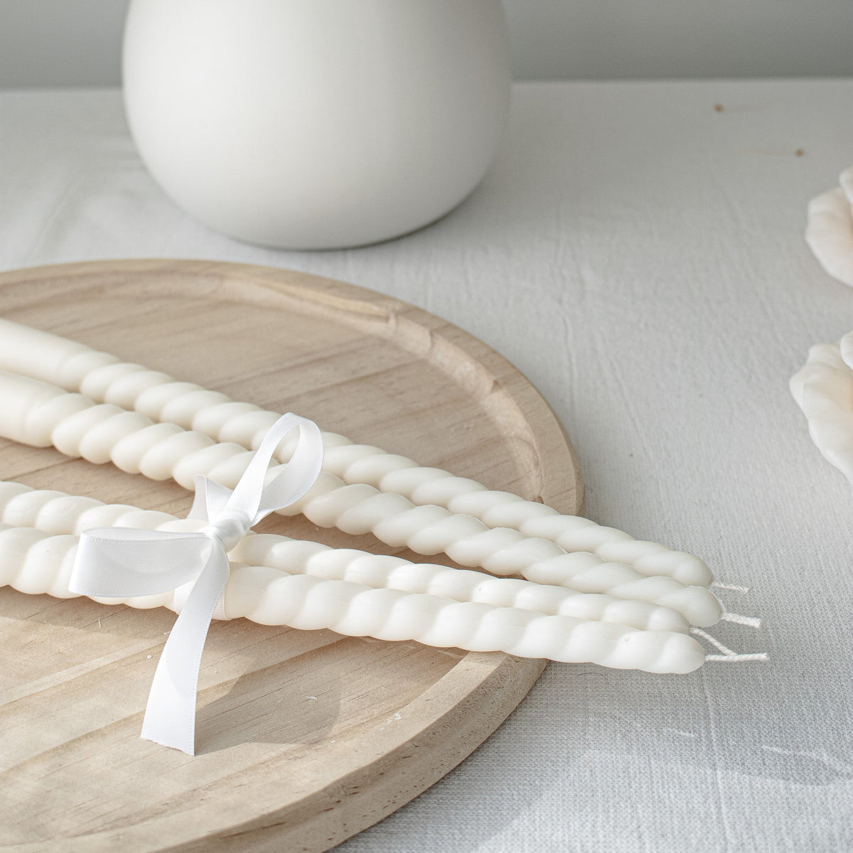 Bougies torsadées, bougies effilées élégantes