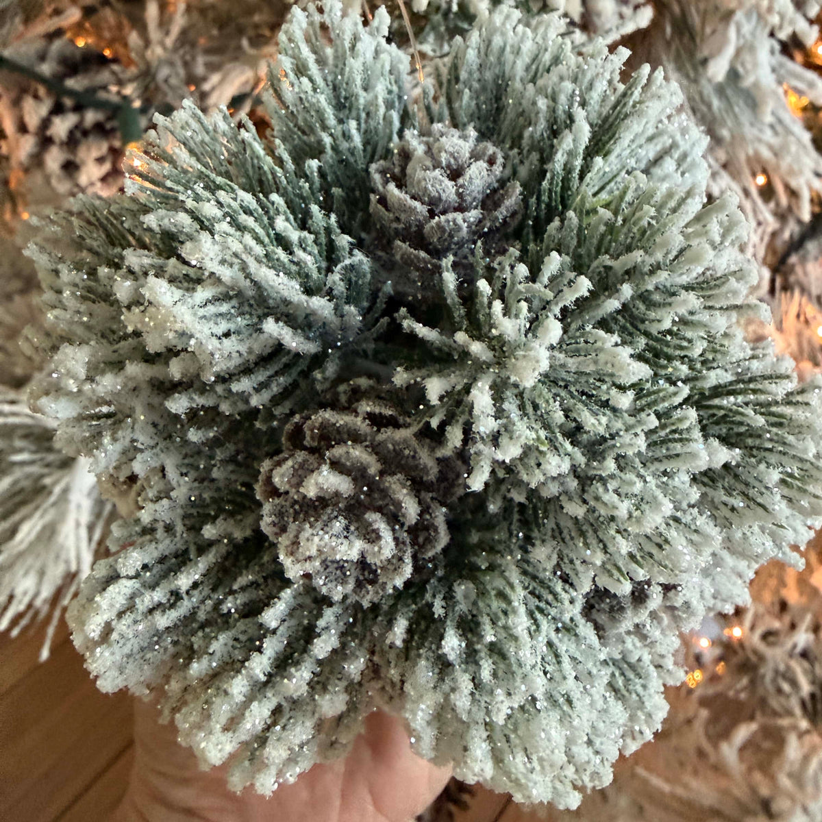Snowy Pinecone Ball 5.5 Inch - Winter Home Decor