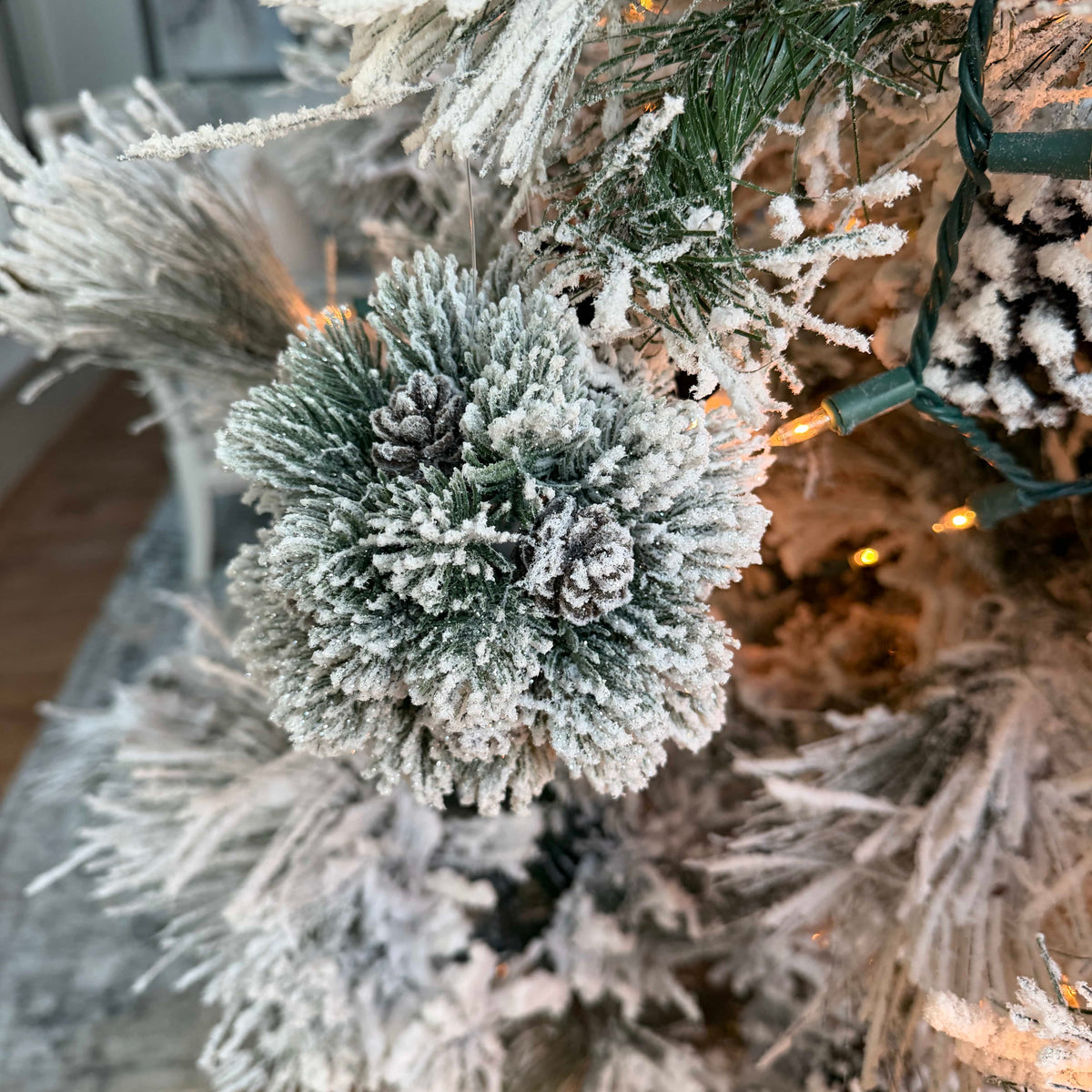 Snowy Pinecone Ball 5.5 Inch - Winter Home Decor