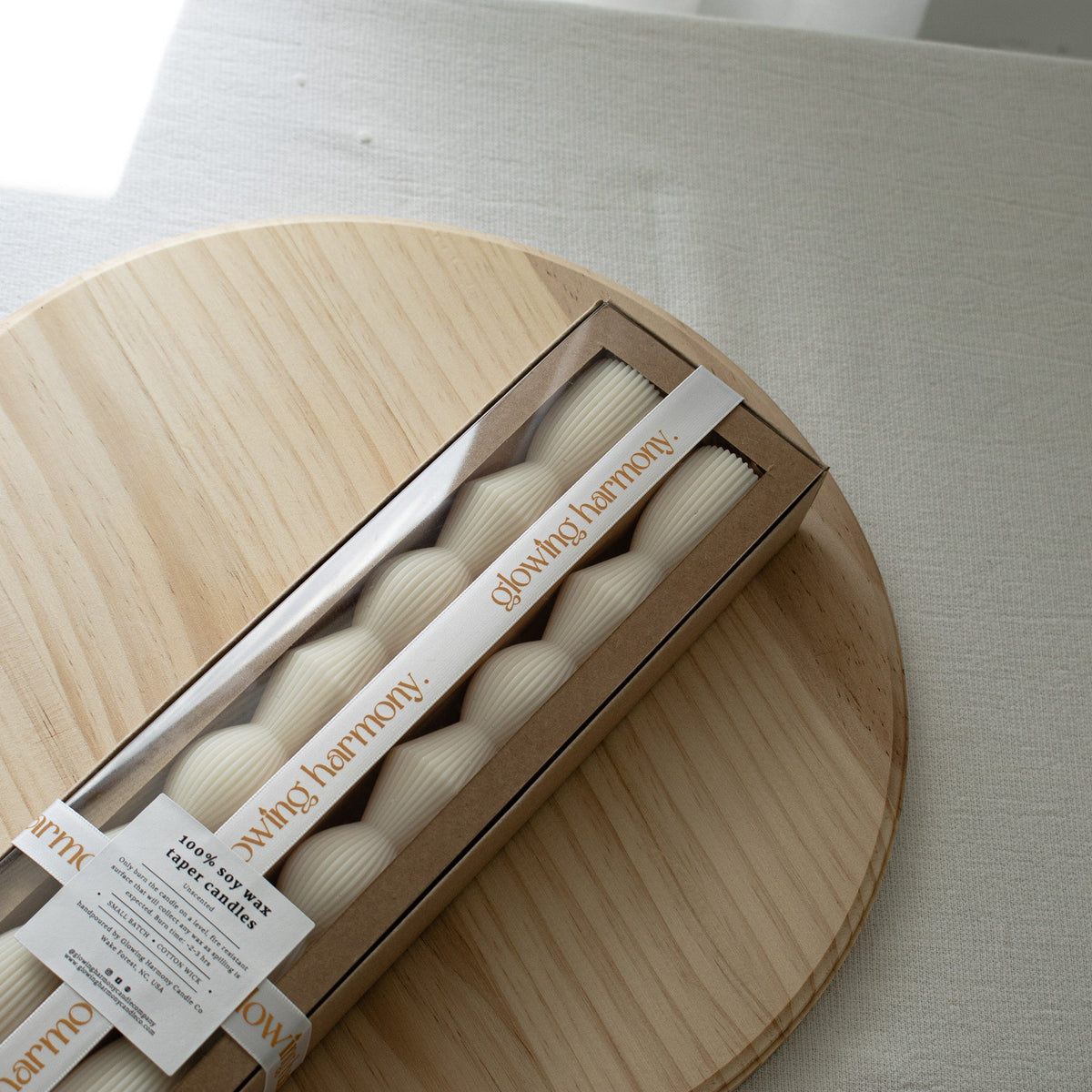 Bougies chandelles sablier striées