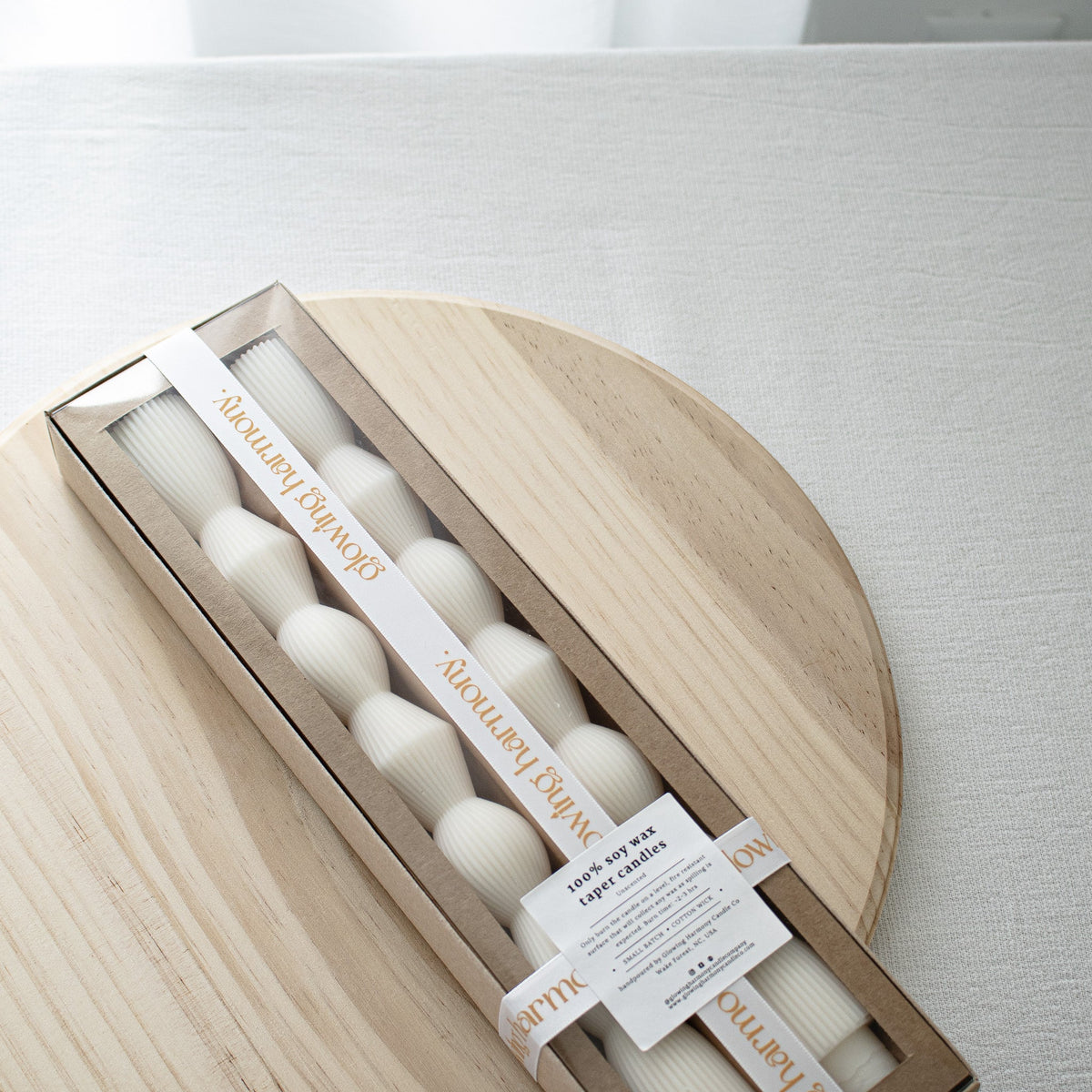Bougies chandelles sablier striées