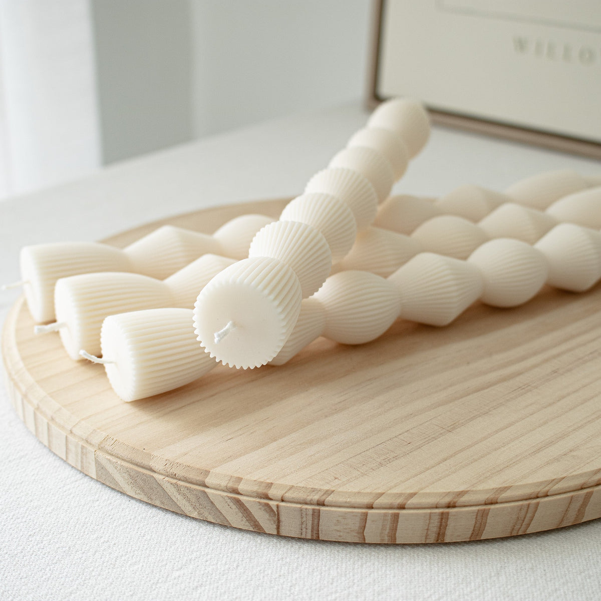 Bougies chandelles sablier striées